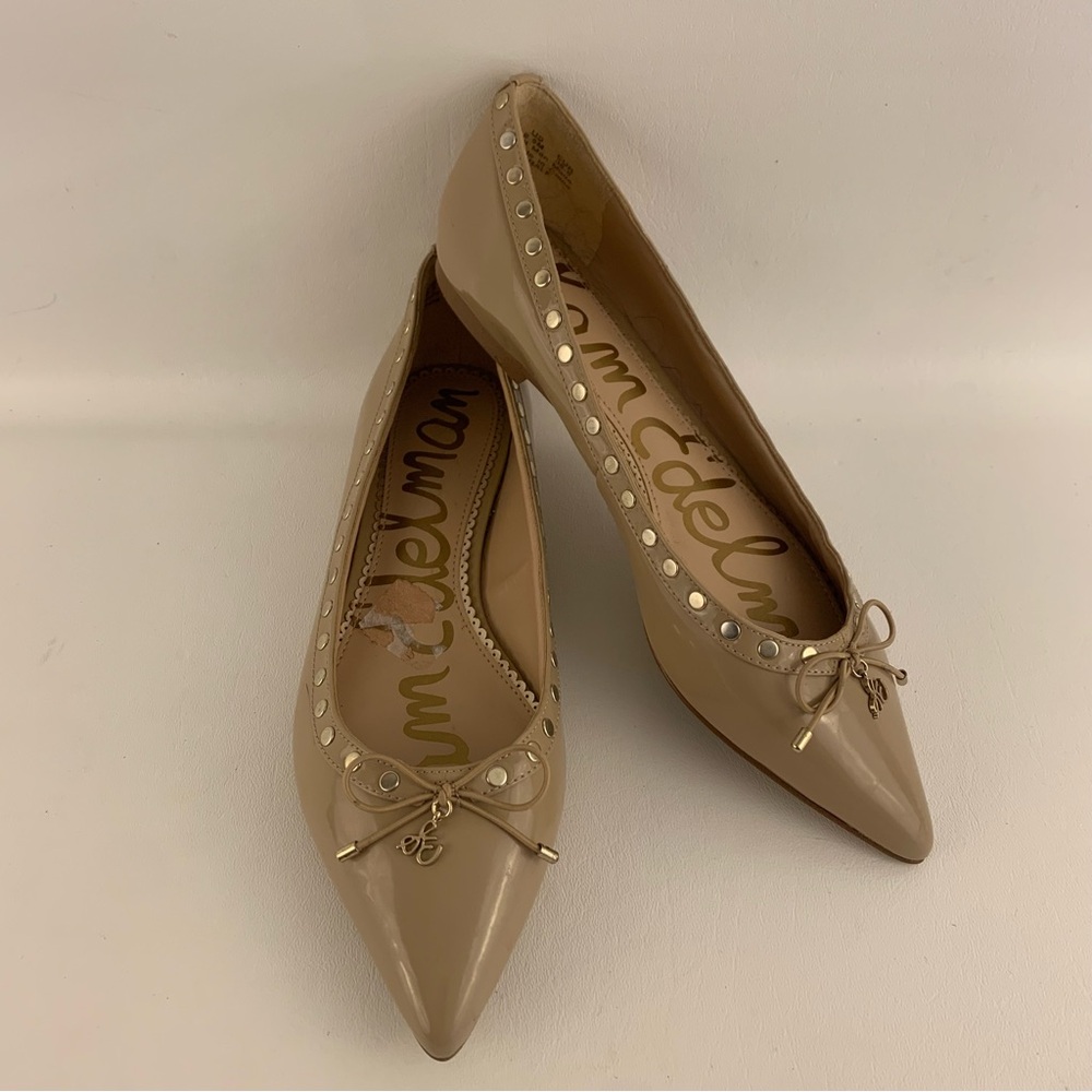 Sam Edelman Tan Patent Leather Studded Flats